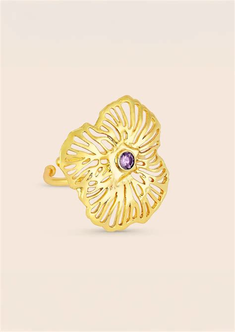 Buy Amethyst Adjustable Ring Online For Women | IshqMe