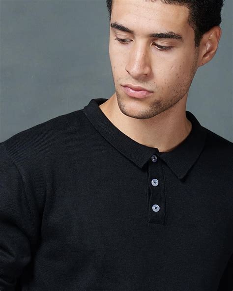 Buy Men's Black Blanca Knit Polo Sweater for Men Black Online at Bewakoof
