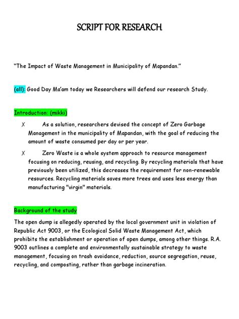 Image result for Solid Waste Management Advocacy Script