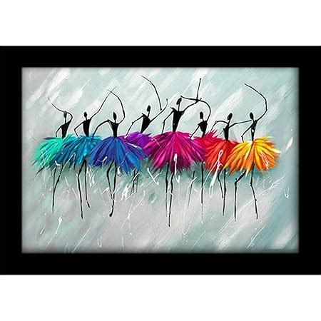 LIFEHAXTORE® Abstract Dancing Girls Art Framed Painting | Ready to hang ...