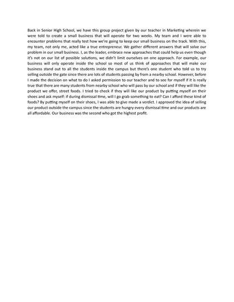 300-word - essay - Back in Senior High School, we have this group ...