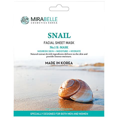 Buy Mirabelle Cosmetics Korea Snail Facial Sheet Mask - Nourishes ...