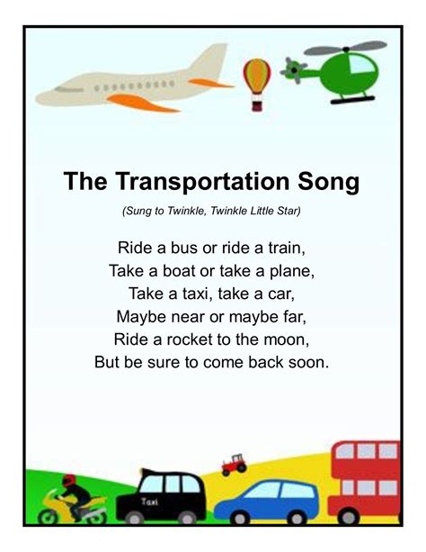 Transportation Theme Circle Time Activity