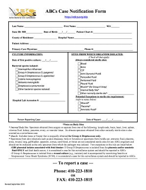 Fillable Online ideha dhmh md ABCs Case Notification Form - PHPA ...