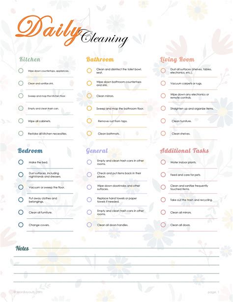 Free Cleaning Checklist Templates - Edit & Print