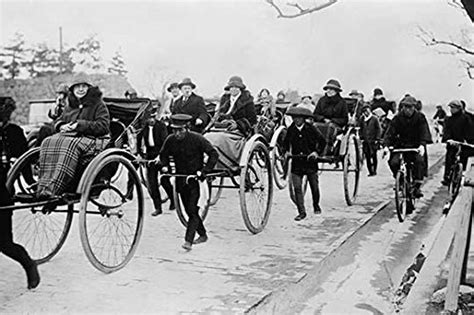 American Tourists on Rickshaws in Tokyo Japan Two Wheeled Vehicles ...