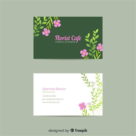 Floral Business Card Template 的图像结果