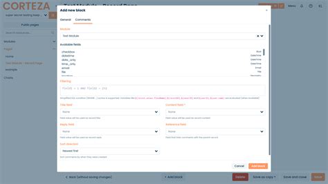 Page Block Reference :: Corteza Docs