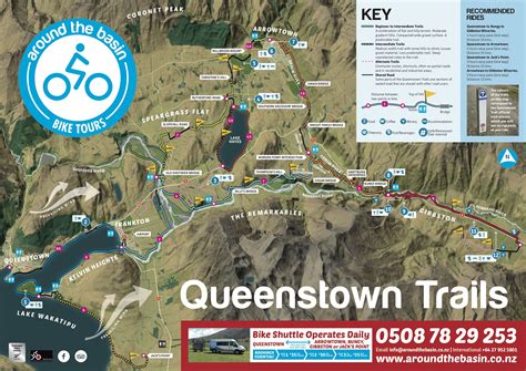 Detailed Mountain Bike Trail Map Queenstown NZ in 2021 | Mountain bike trails, Bike trails ...