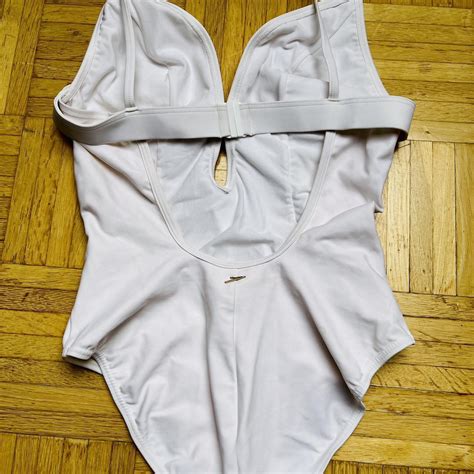 Speedo Women's White Swimsuit-one-piece | Depop