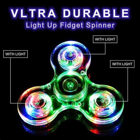 Buy SCIONE Fidget Spinner 5 Pack, Christmas Party Favors Light up ...