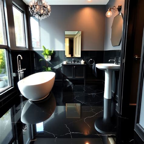 30 Black Floor Bathroom Ideas for A Modern Makeover