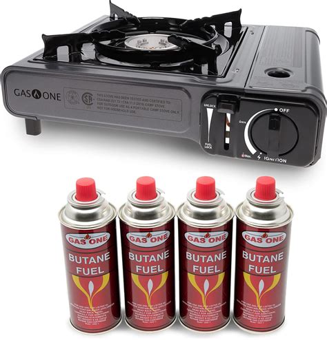 GasOne Portable Butane Gas Stove with 4 Fuel Canisters India | Ubuy