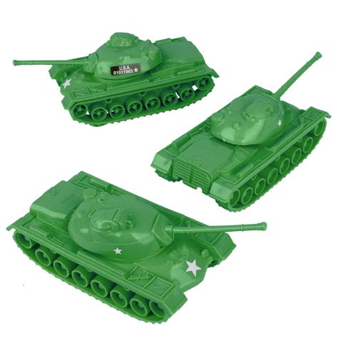 Buy TimMee Toy Tanks for Plastic Army Men - Green WW2 3pc - Made in USA ...