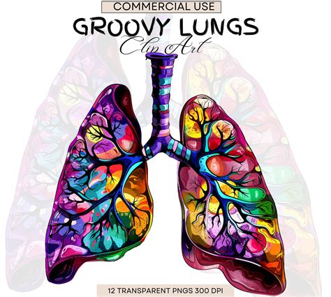 Lungs Clipart | Anatomy Illustrations | Groovy Lung | Lungs Silhouette ...