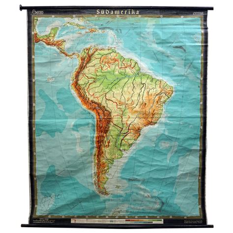 North America Vintage Map Pull-Down Wall Chart Poster Countrycore Print ...