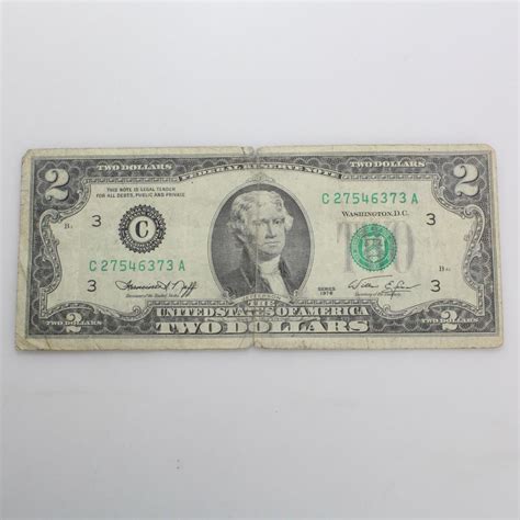 1976 Green Seal Two Dollar Bill | Property Room