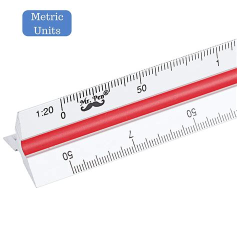 Mr. Pen- Metric Engineer Scale Ruler, Ruler, 12" Aluminum Scale Ruler ...
