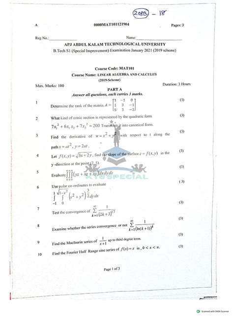 MAT101 Final Exam Questions and Solutions - December 1 - Studocu