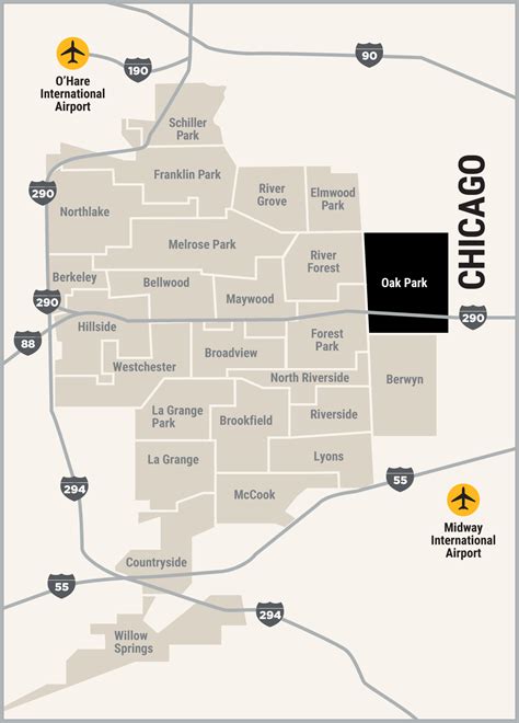 Neighborhoods Of Oak Park Il Map