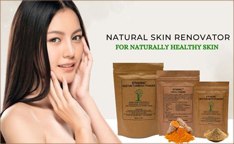Etheric Glowing Skin Pack (Sandal+Kasturi Turmeric+Multani Mitti) 3x75 ...