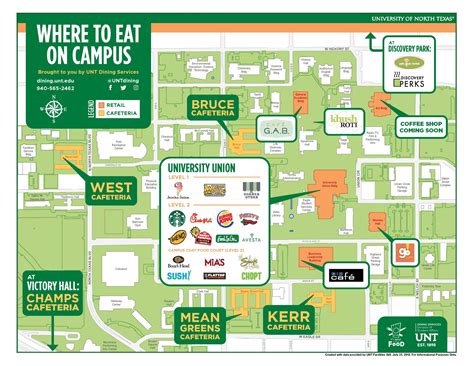 UNT Cafeteria Location Maps - University of North Texas Dining