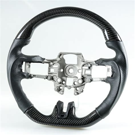 フォード用 フォーカス クーガ 2020-2023 D型 ステアリング ホイール ハンドル カーボンX本革パンチングレザーXブルー輪デザイン