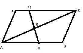 Abcd is a parallelogram.Ab is divided at p and cd at q so that ap:pb=3: ...