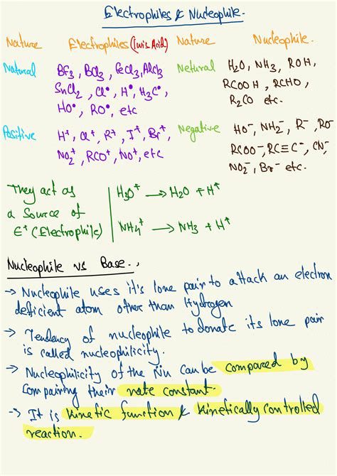 SOLUTION: Electrophile nucleophiles it's properties - Studypool