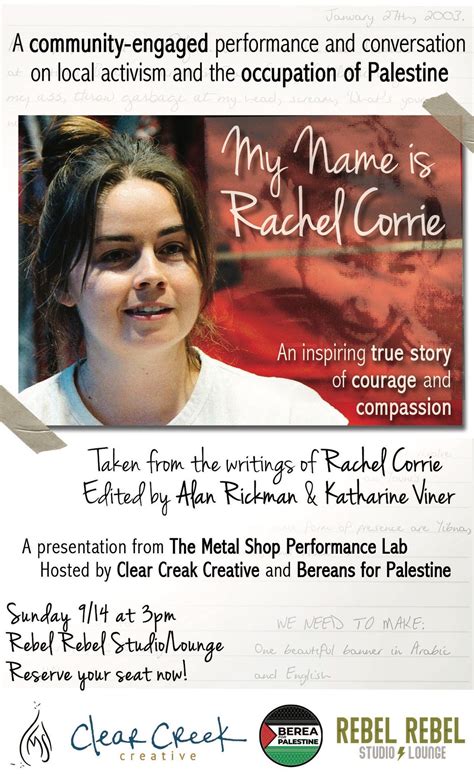 My Name is Rachel Corrie - A Community Engaged Performance ...