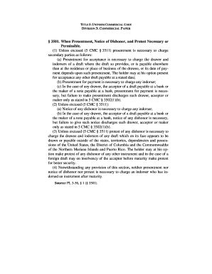 Fillable Online cnmilaw 3501 When Presentment Notice of Dishonor and ...