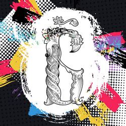 Russian swear letter vintage with intricate Vector Image