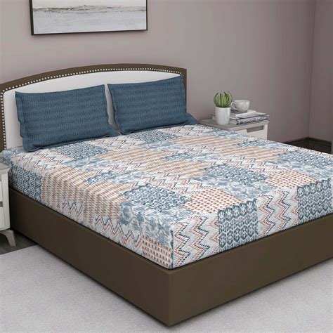GM Abstract 180 TC Printed Cotton Bedsheet with 2 Pillow Cover ...