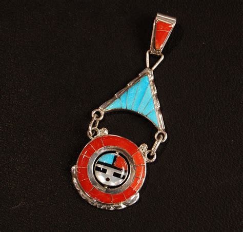 ZUNI(ズニ）族 アーティスト Don Dewa(ドン デワ)作 スピナー サンフェイス チャネルインレイ トップ ※ シルバー ホピ ...