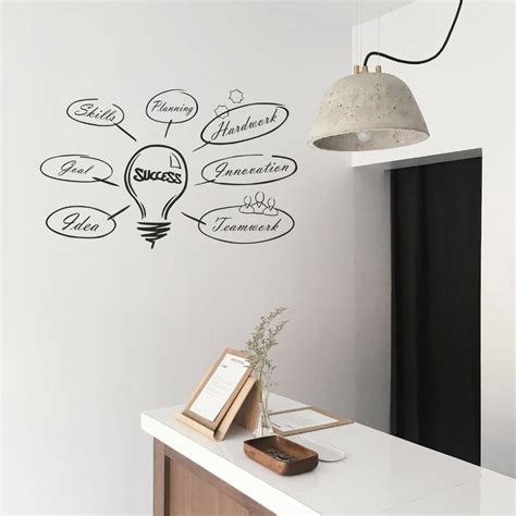 Success Skills Light Bulb Wall Sticker (PVC Vinyl, Self-adhesive) – Rangoli