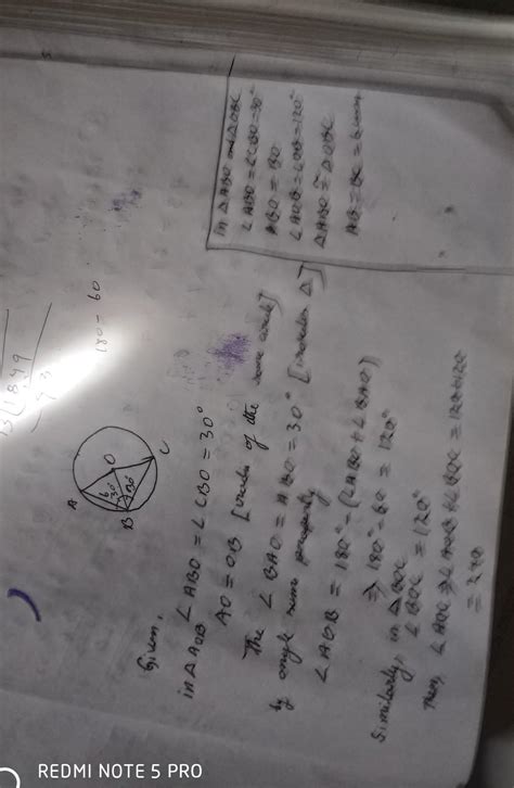 In the given figure, AB and BC are two chords of a circle whose centre ...
