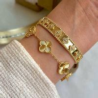 Four Leaf Clover Gold-Plated Bracelet | Anti-Tarnish | Moncheri | MONCHERI