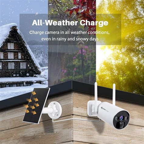 Buy YEEWISE Wire-Free Solar Security Camera System Wireless, 4MP ...