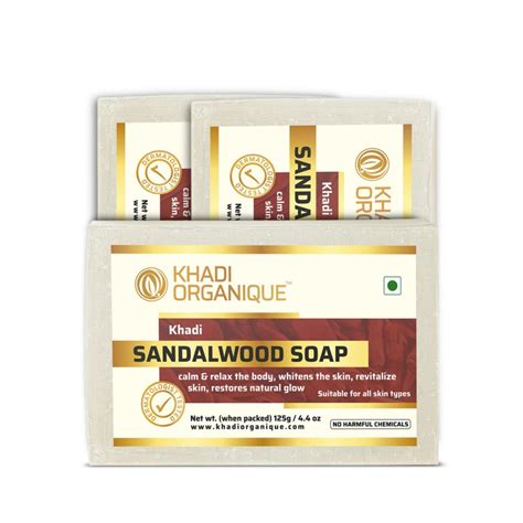 Khadi Organique Sandalwood Soap (Pack Of 3) | Sandalwood Natural Soap