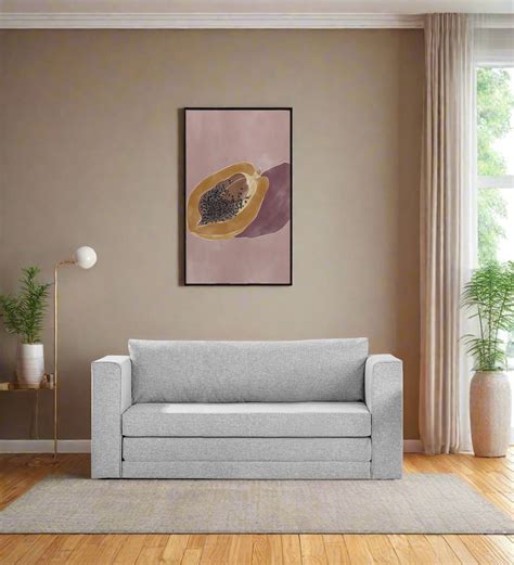 Buy Kenia 3 Seater Foldable Cum Bed Fabric Sofa - Lit Grey | Febonic Living