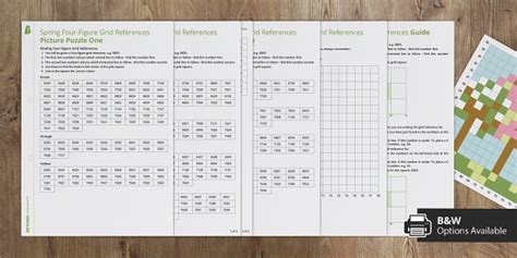 KS3 Spring Four-Figure Grid References Picture Puzzles