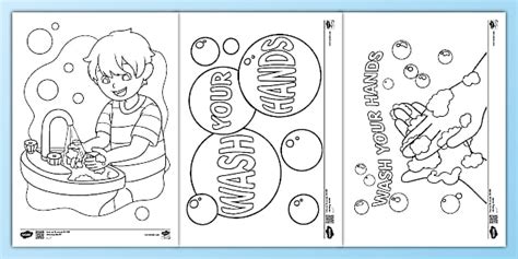 Hand Washing Colouring Sheets