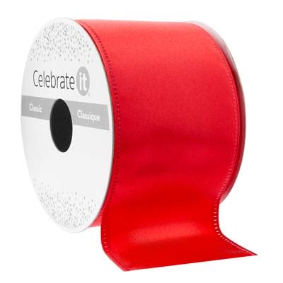 2.5" x 10yd. Satin Wired Ribbon by Celebrate It® Classic, Color: Bright ...