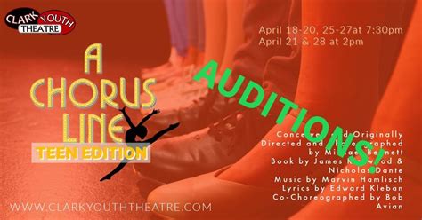 Auditions for A Chorus Line Teen, Clark Youth Theatre, Tulsa, 27 ...