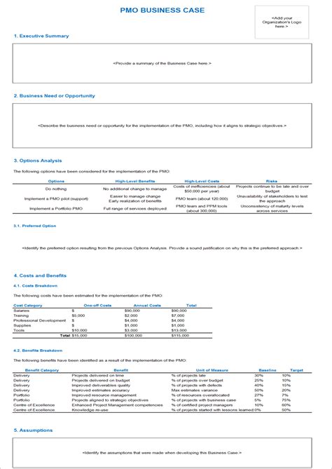 Image result for PMO Template Examples