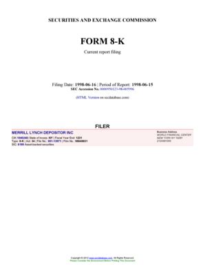 Fillable Online MERRILL LYNCH DEPOSITOR INC (Form. Accession Number Fax ...