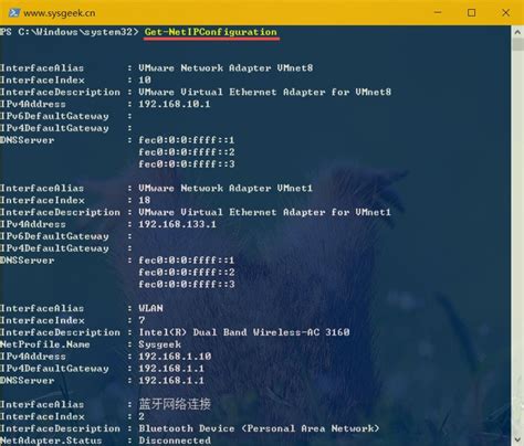 Image result for PowerShell IPConfig