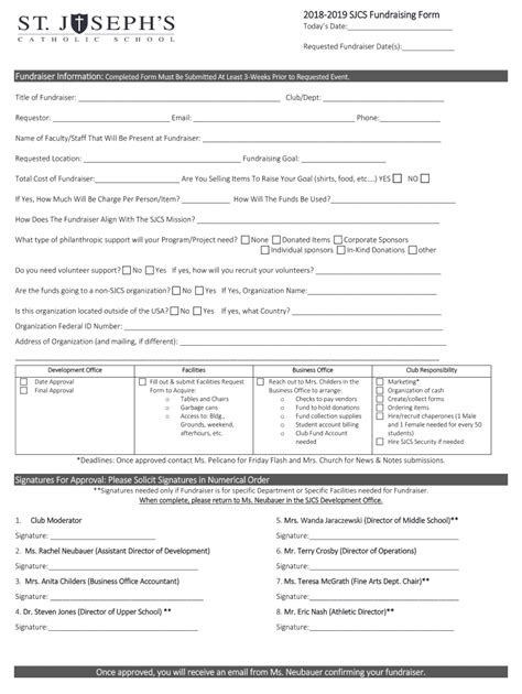 Fillable Online 2018-2019 SJCS Fundraising Form Fax Email Print - pdfFiller