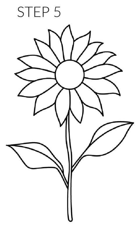 Simple Sunflower Drawing Sunflowers: How To Draw One + Freebies To