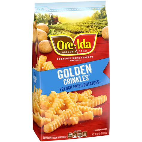 Ore-Ida Golden Crinkles French Fries Fried Frozen Potatoes, 32 oz Bag
